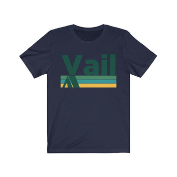 Buy navy Vail, Colorado T-Shirt - Retro Camping Adult Unisex Vail T Shirt