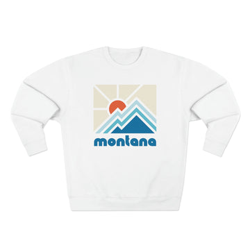 Buy white Premium Montana Crewneck Sweatshirt - Retro Unisex Sweatshirt