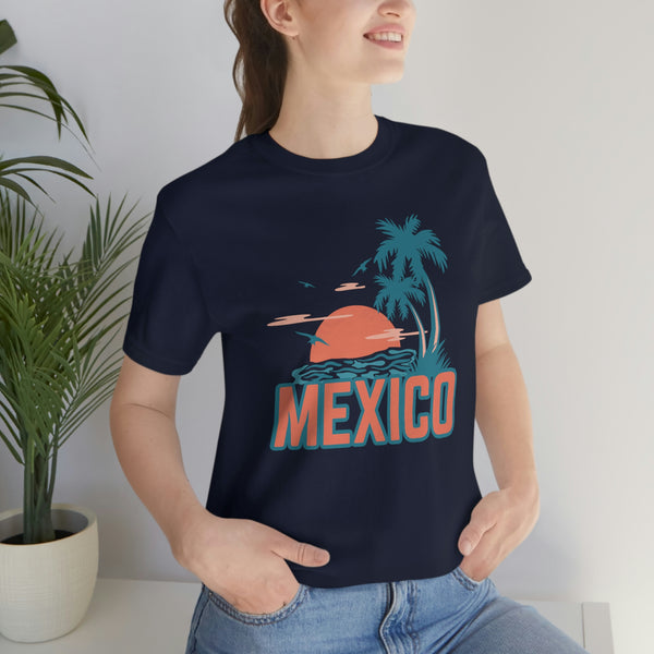 Mexico T-Shirt - Retro Palm Tree & Beach Unisex Mexico Shirt