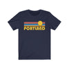 Portland, Oregon T-Shirt - Retro Sunrise Adult Unisex Portland T Shirt