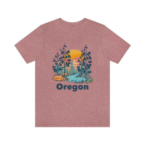 Oregon T-Shirt - Mountain Illustration Unisex Oregon Shirt