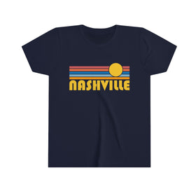 Nashville Youth T-Shirt - Retro Sun Tennessee Kid's TShirt
