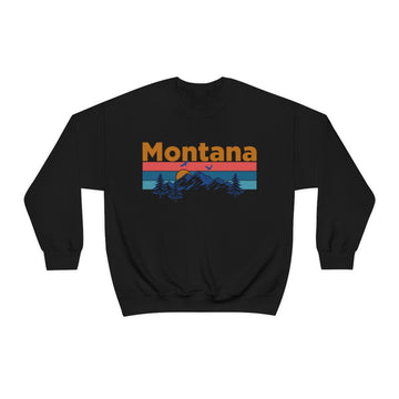 Buy black Montana Sweatshirt - Mountain &amp; Birds Unisex