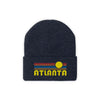 Atlanta, Georgia Beanie - Adult Embroidered Retro Sunset Atlanta Knit Hat