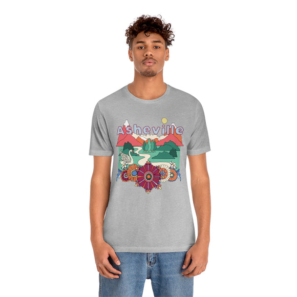 Asheville T-Shirt - Retro Mountain / Hippie Style Asheville, North Carolina Shirt