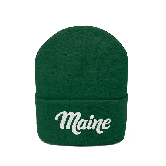 Maine Beanie - Adult Hand Lettered Embroidered Maine Knit Hat