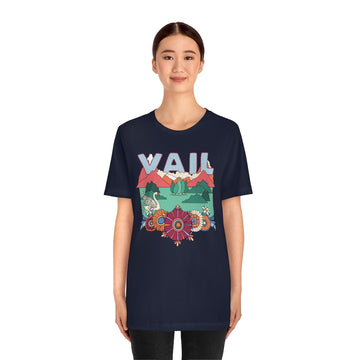 Vail T-Shirt - Retro Mountain / Hippie Style Vail, Colorado Shirt - 0