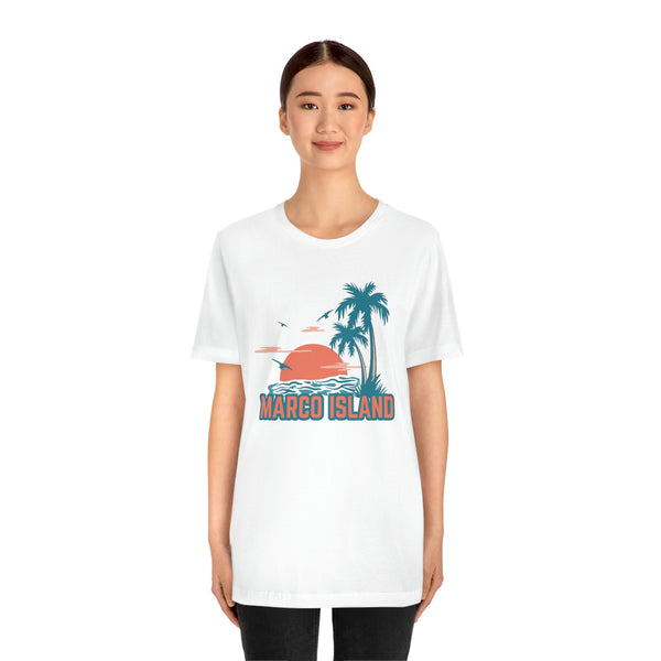 Marco Island, Florida T-Shirt - Retro Palm Tree & Beach Unisex Marco Island Shirt