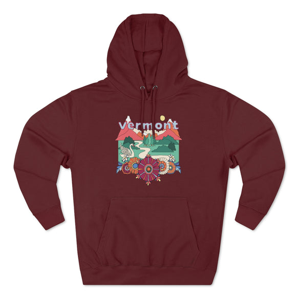 Premium Vermont Hoodie - Boho Unisex Sweatshirt