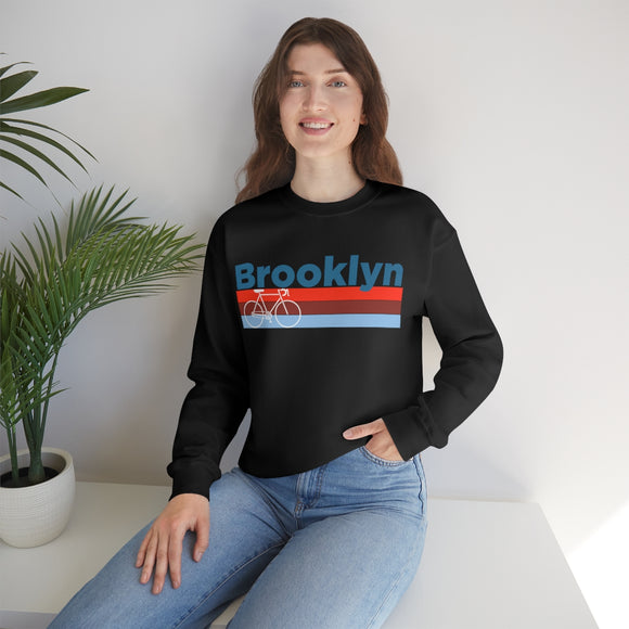 Brooklyn, New York Sweatshirt Retro Bike - Unisex Adult Crewneck Brooklyn Sweatshirt