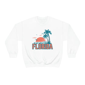 Florida Sweatshirt - Unisex Retro Palm Tree Florida Crewneck Sweatshirt