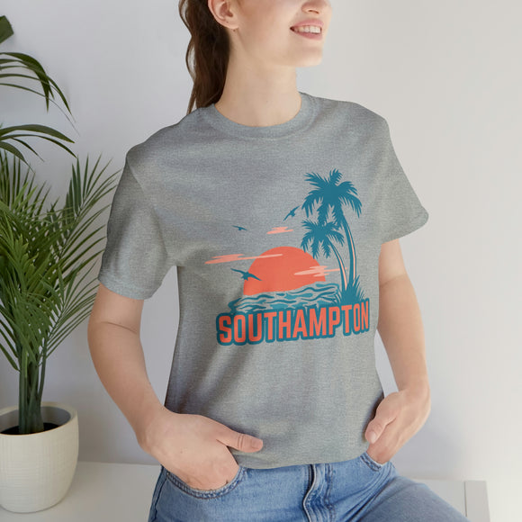 Southampton, New York T-Shirt - Retro Palm Tree & Beach Unisex Southampton Shirt