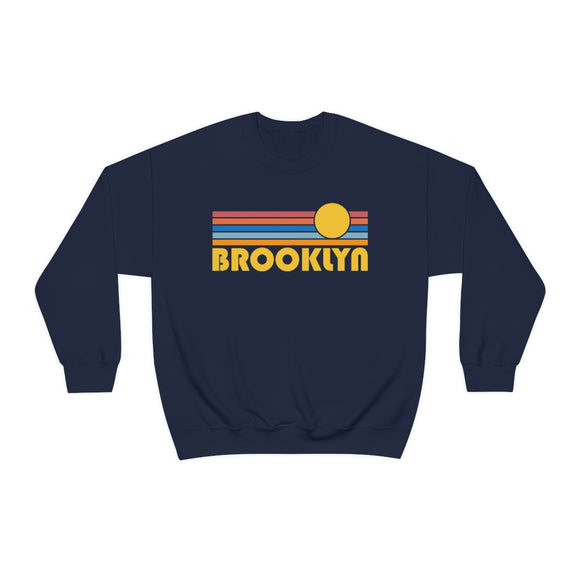 Brooklyn, New York Sweatshirt - Retro Sunrise Unisex