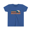 Montana Youth T-Shirt - Retro Mountain Montana Kid's TShirt