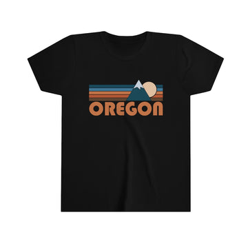 Buy black Oregon Youth T-Shirt - Retro Mountain Oregon Kid's TShirt