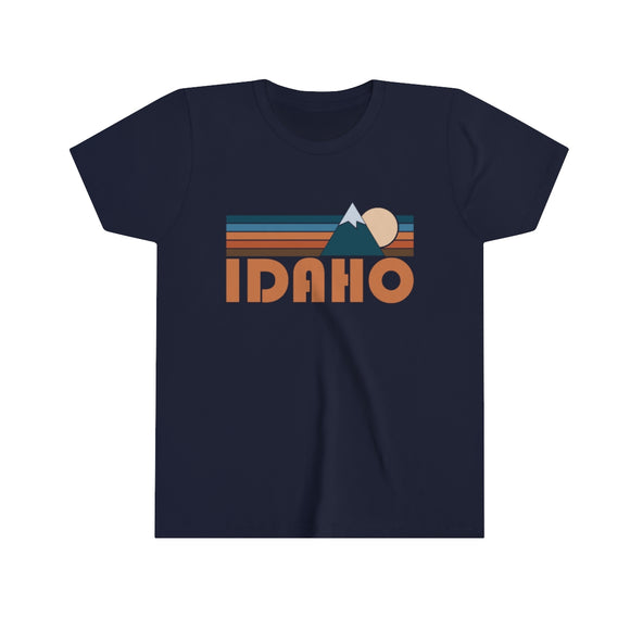 Idaho Youth T-Shirt - Retro Mountain Idaho Kid's TShirt