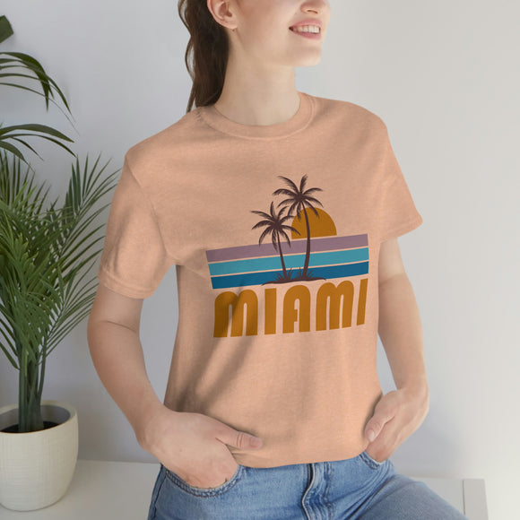 Miami, Florida T-Shirt - Retro Palm Tree Unisex Miami Shirt