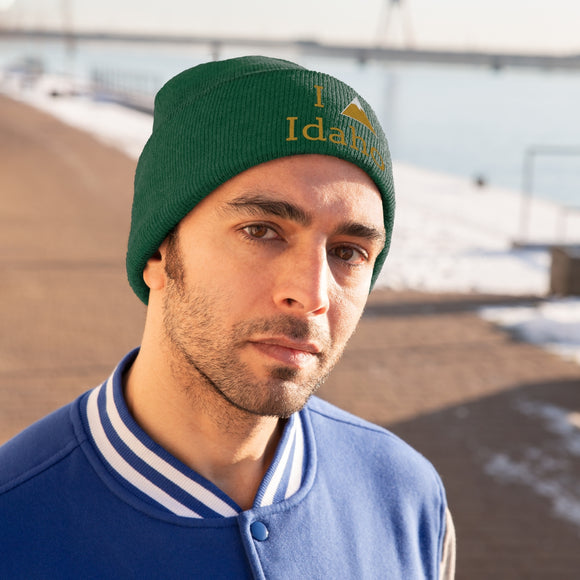 Idaho Knit Beanie - Adult Embroidered I Heart / Love Idaho Knit Hat