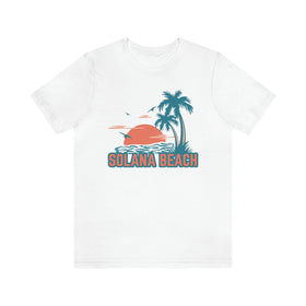 Solana Beach, California T-Shirt - Retro Palm Tree & Beach Unisex Solana Beach Shirt