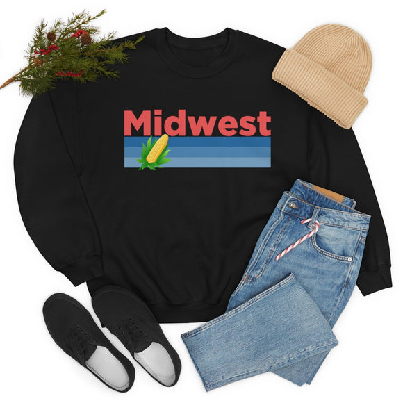 Midwest Sweatshirt - Retro Corn & Farming Unisex Crewneck Sweatshirt