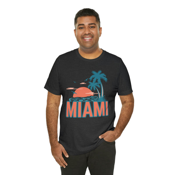 Miami, Florida T-Shirt - Retro Palm Tree & Beach Unisex Miami Shirt