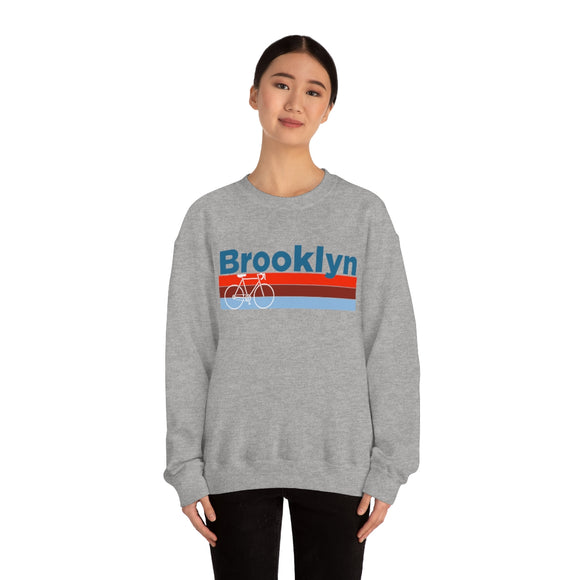 Brooklyn, New York Sweatshirt Retro Bike - Unisex Adult Crewneck Brooklyn Sweatshirt