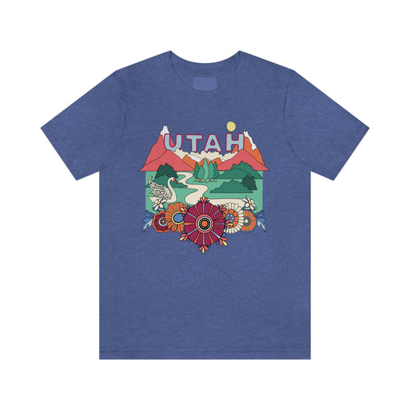 Utah Shirt, Utah Retro T-Shirt, Hippie Style Utah tee, Utah Mountain Shirt