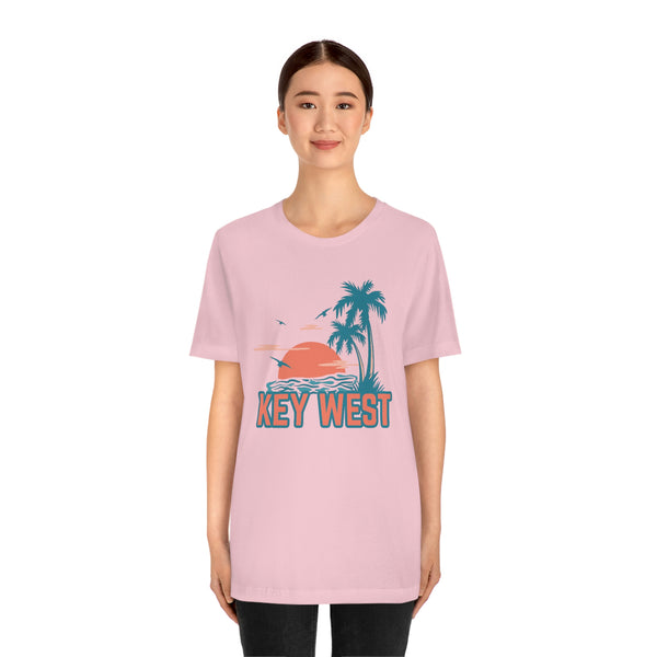Key West, Florida T-Shirt - Retro Palm Tree & Beach Unisex Key West Shirt