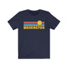Washington T-Shirt - Retro Sunrise Adult Unisex Washington T Shirt