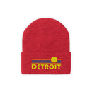 Detroit, Michigan Beanie - Adult Embroidered Retro Sunset Detroit Knit Hat-29