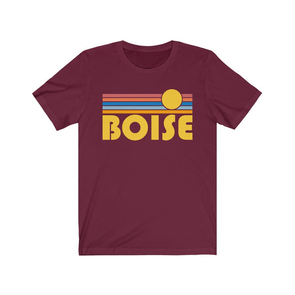 Boise, Idaho T-Shirt - Retro Sunrise Adult Unisex Boise T Shirt
