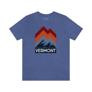 Buy heather-true-royal Vermont T-Shirt - Retro Mountain Unisex Vermont Shirt