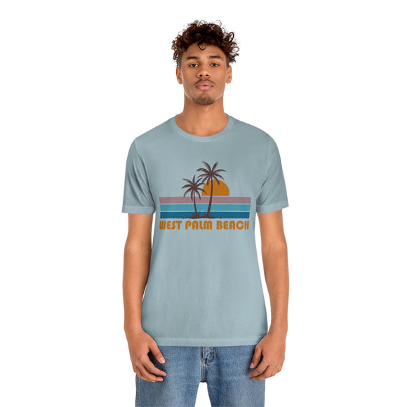 West Palm Beach, Florida T-Shirt - Retro Palm Tree Unisex West Palm Beach Shirt