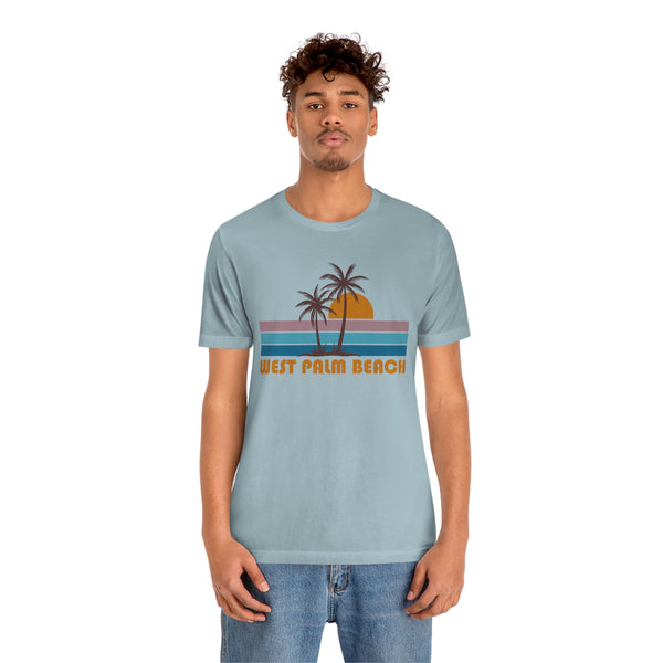 West Palm Beach, Florida T-Shirt - Retro Palm Tree Unisex West Palm Beach Shirt