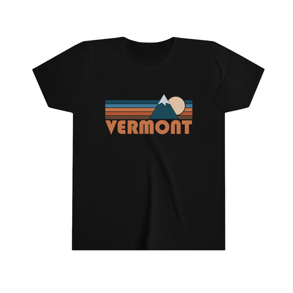 Vermont Youth T-Shirt - Retro Mountain Vermont Kid's TShirt