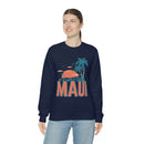Maui, Hawaii Sweatshirt - Unisex Retro Palm Tree Crewneck Maui Sweatshirt-6