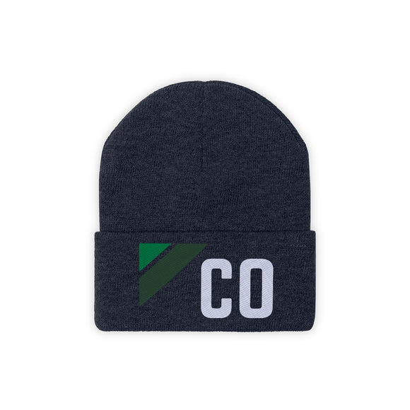 Colorado Beanie - Adult Embroidered Retro Green Colorado Knit Hat