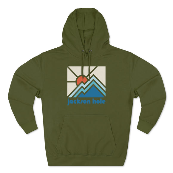 Premium Jackson Hole, Wyoming Hoodie - Min Mountain Unisex Sweatshirt