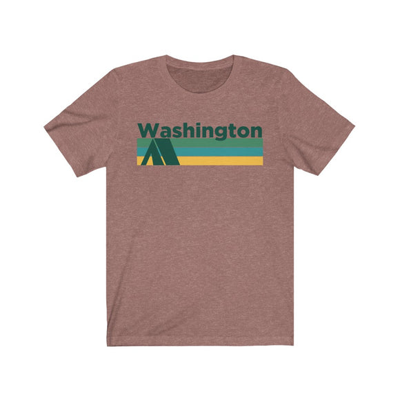 Washington T-Shirt - Retro Camping Adult Unisex Washington T Shirt