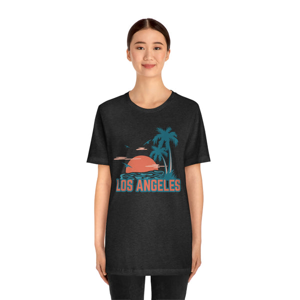 Los Angeles, California T-Shirt - Retro Palm Tree & Beach Unisex Los Angeles Shirt