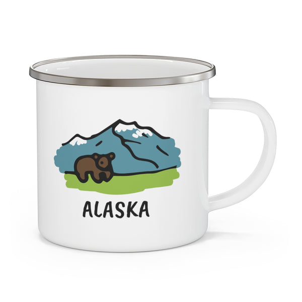 Alaska Camp Mug - Retro Enamel Camping Alaska Mug