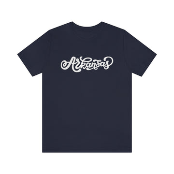 Buy navy Arkansas T-Shirt - Hand Lettered Unisex Arkansas Shirt