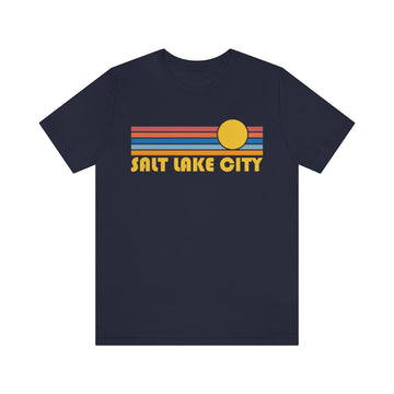 Buy navy Salt Lake City, Utah T-Shirt - Retro Sun Unisex Salt Lake City T Shirt