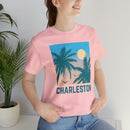 Charleston, South Carolina T-Shirt - Retro Palm Tree & Beach Unisex Charleston Shirt-117
