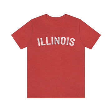 Buy heather-red Illinois T-Shirt - Paint Text Unisex Illinois Shirt
