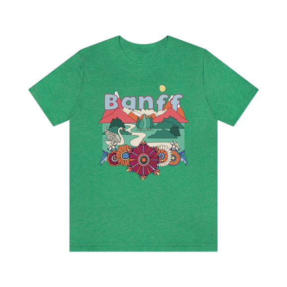 Banff T-Shirt - Retro Mountain / Hippie Style Banff, Canada Shirt