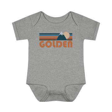 Buy heather Golden Baby Bodysuit - Retro Mountain Golden, Colorado Baby Bodysuit