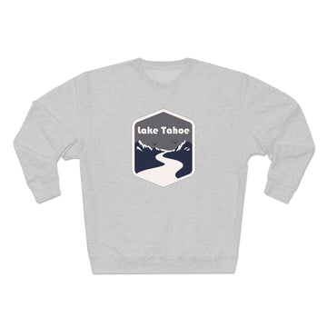 Buy heather-grey Premium Lake Tahoe, California Crewneck Sweatshirt - Retro Unisex Sweatshirt