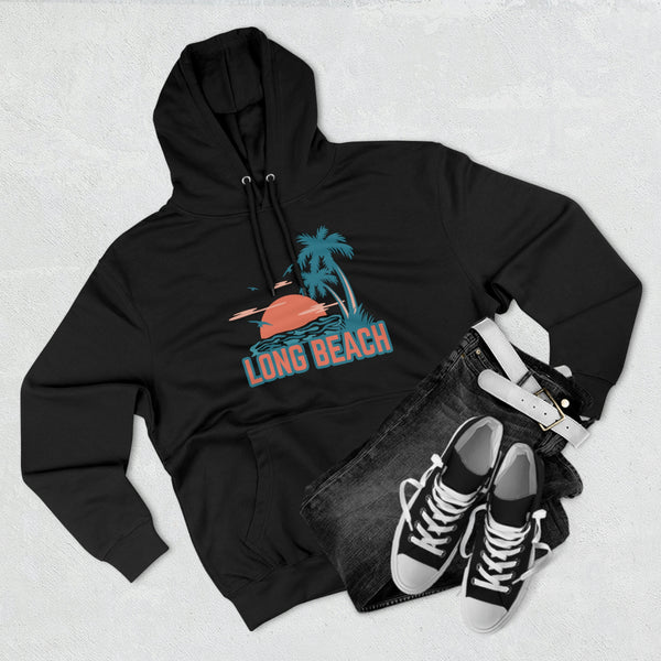 Premium Long Beach, California Hoodie - Palm Tree Unisex Sweatshirt