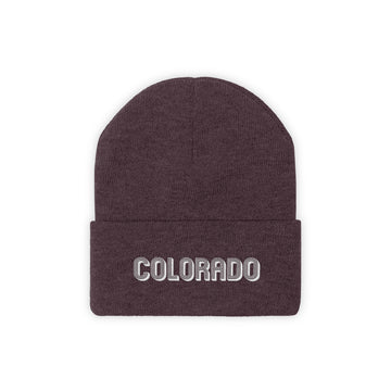 Buy maroon Colorado Beanie - Adult Embroidered Colorado Knit Hat